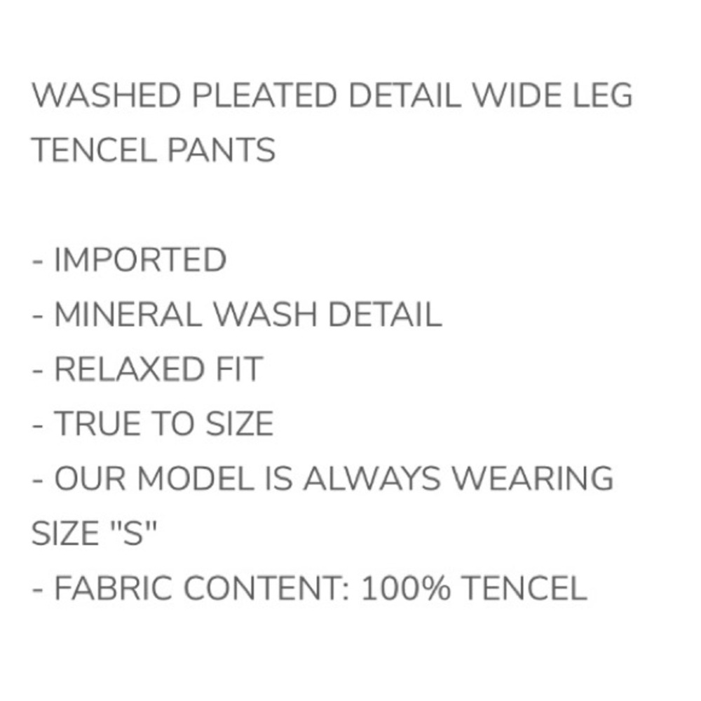 415 🎉OLI & HALI 1 left WASHED PLEATED DETAIL WIDE LEG TENCEL PANTS - Picture 4 of 4